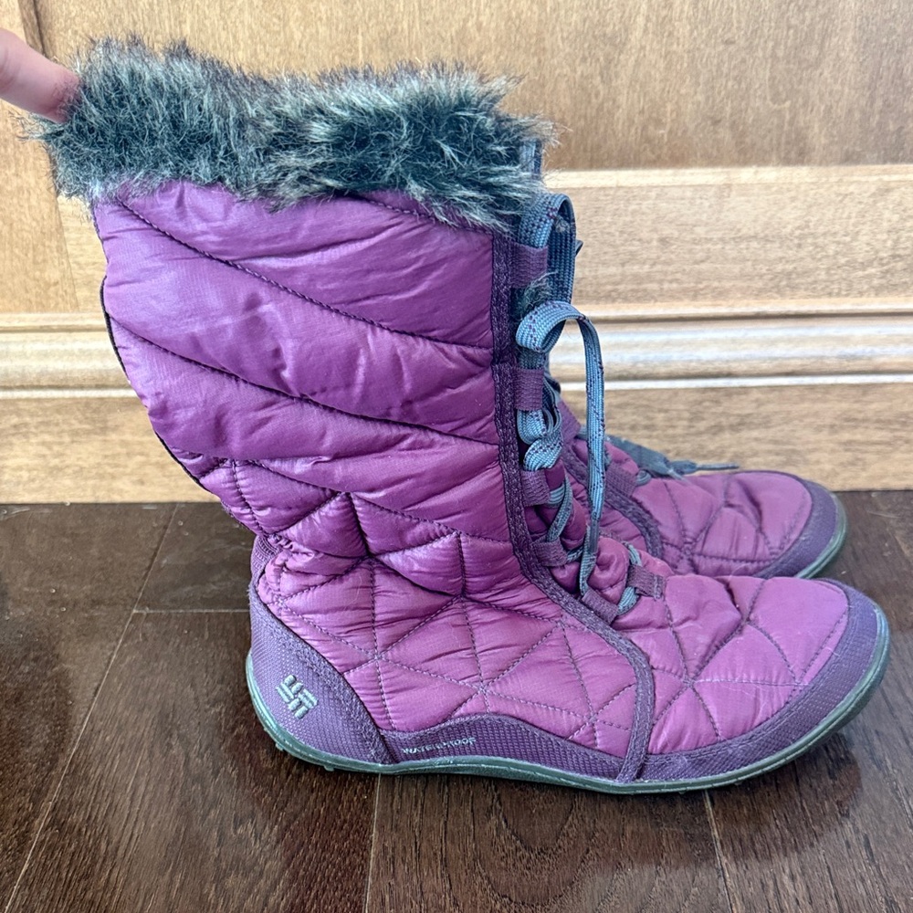 Columbia Powder Summit Omni Grip Women's Purple Quilted Winter Boots EUC